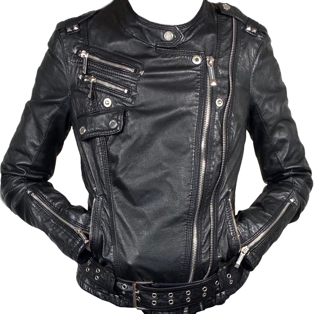 Michael Kors Genuine Leather Motorcycle Jacket